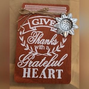 Grateful Heart Wood Decoration